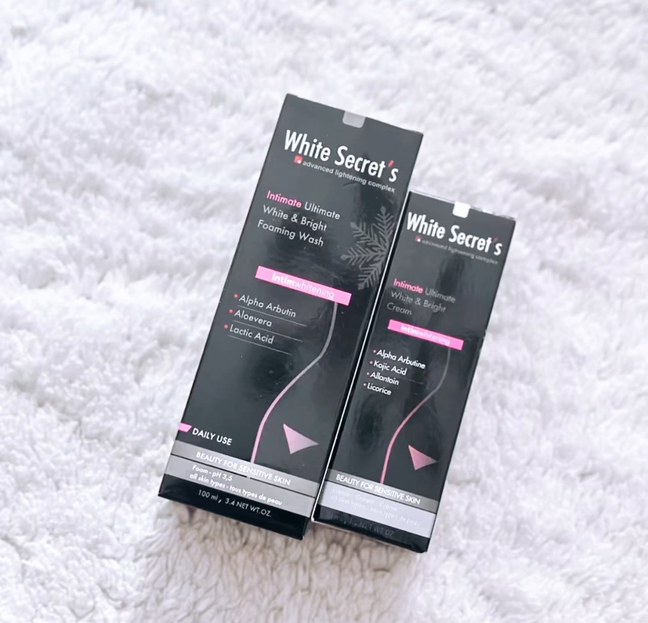Intimate ultimate white & bright foaming wash and cream Set - 2 PCS